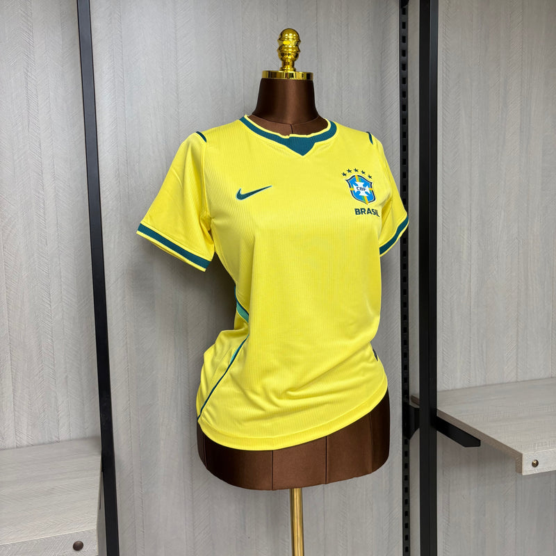 Camisa Brasil I 2026 Feminina Amarela