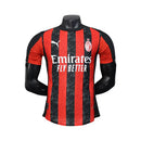 Camisa Versão Player Do Milan 25/26 Vermelho E Preto