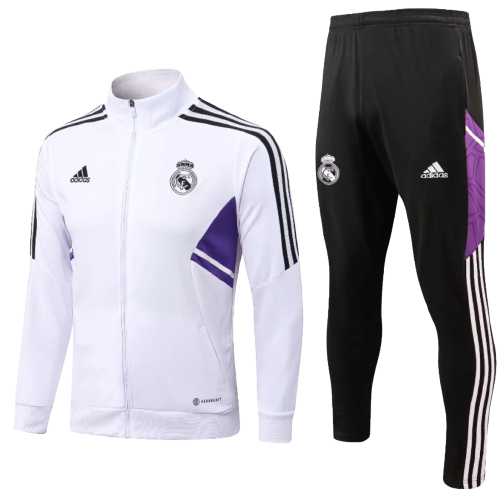Agasalho De Viagem Real Madrid - Masculino - Branco E Lilás